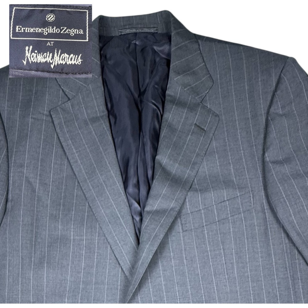 Ermenegildo Zegna Pinstripe Wool Blazer Sport Coat Made in Italy 58L/48L US